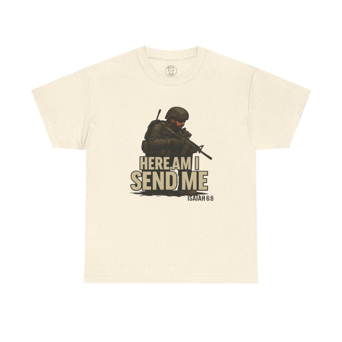 "Here Am I Send Me" T-Shirt (No Back) — Military Christian Scripture (Isaiah 6:8) — view 6