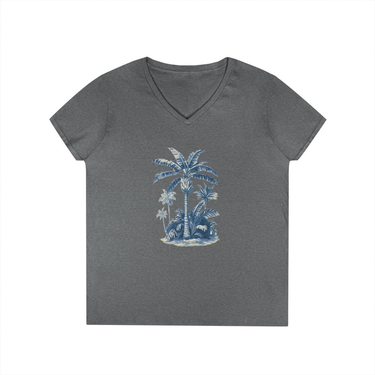 Tropical Palm Tree V-Neck Tee — Women's Beach Gift