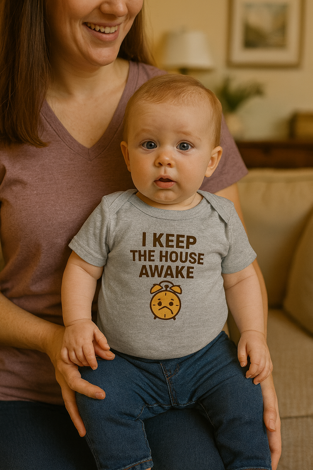 I Keep the House Awake" Baby Onesie — Funny New Parent Gift & Bodysuit