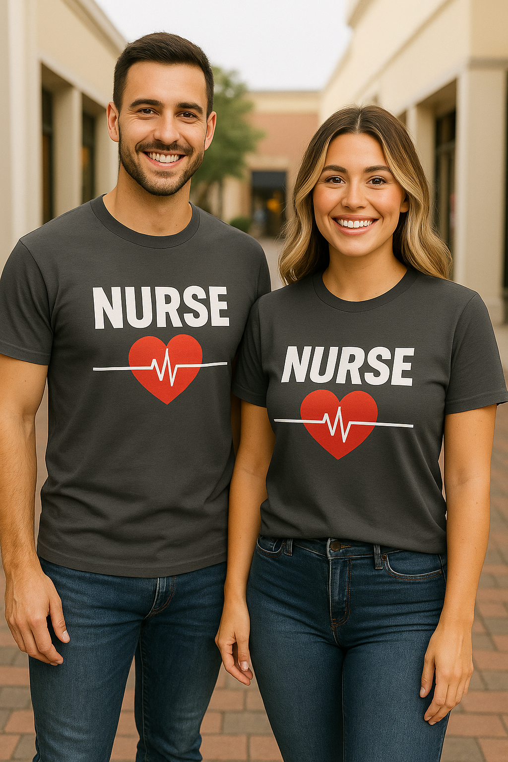 "NURSE" Heartbeat T-Shirt — Unisex Healthcare Graphic Tee