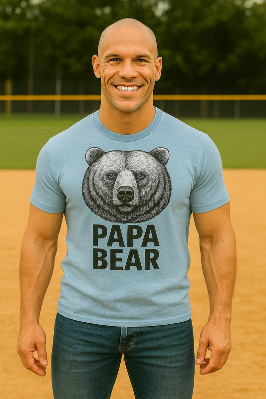 Papa Bear Men’s T-Shirt – Bear Graphic Tee for Dads
