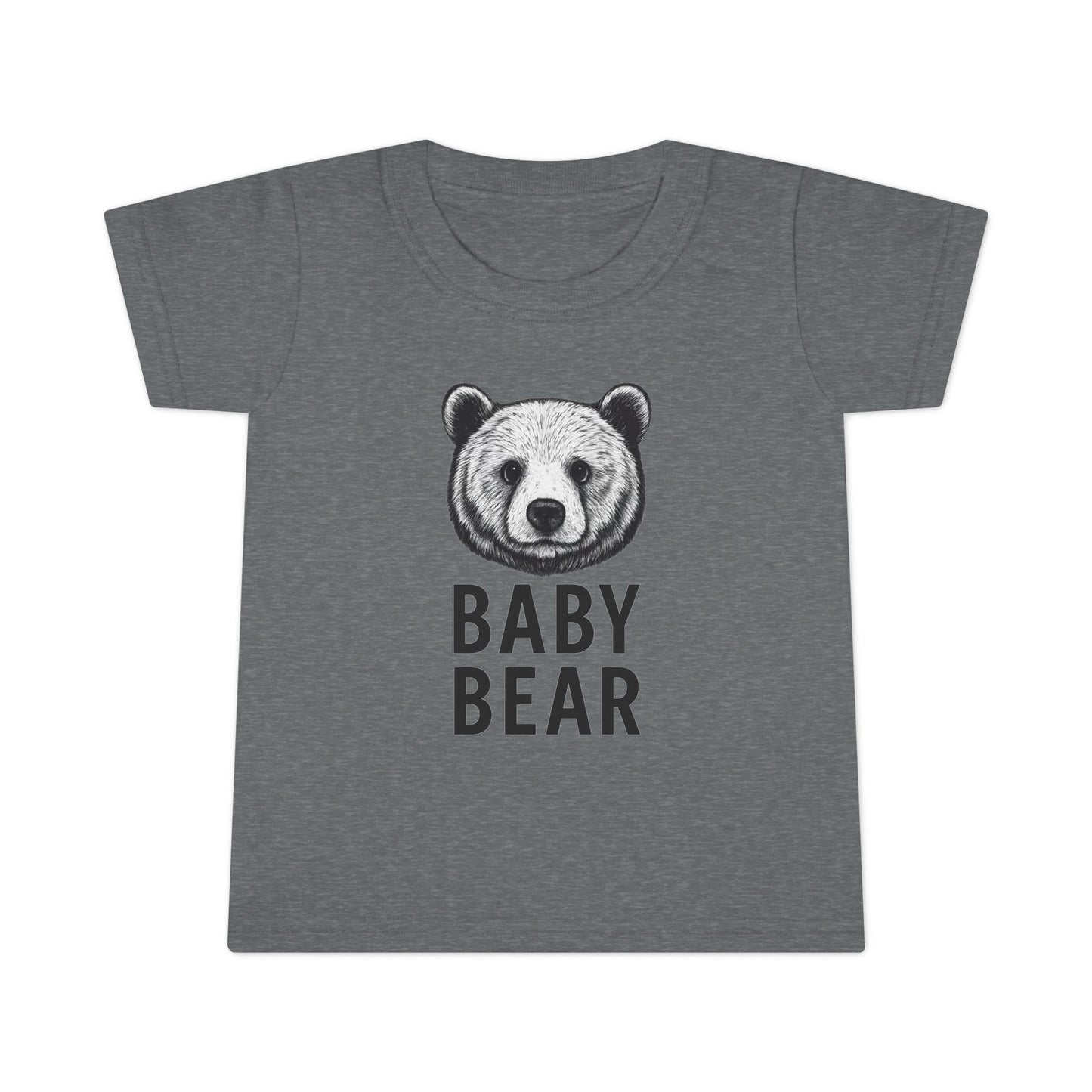 Baby Bear Toddler T-Shirt, Kids Graphic Tee in [Color Name] with sweet bear illustration. Perfect for sibling matching.