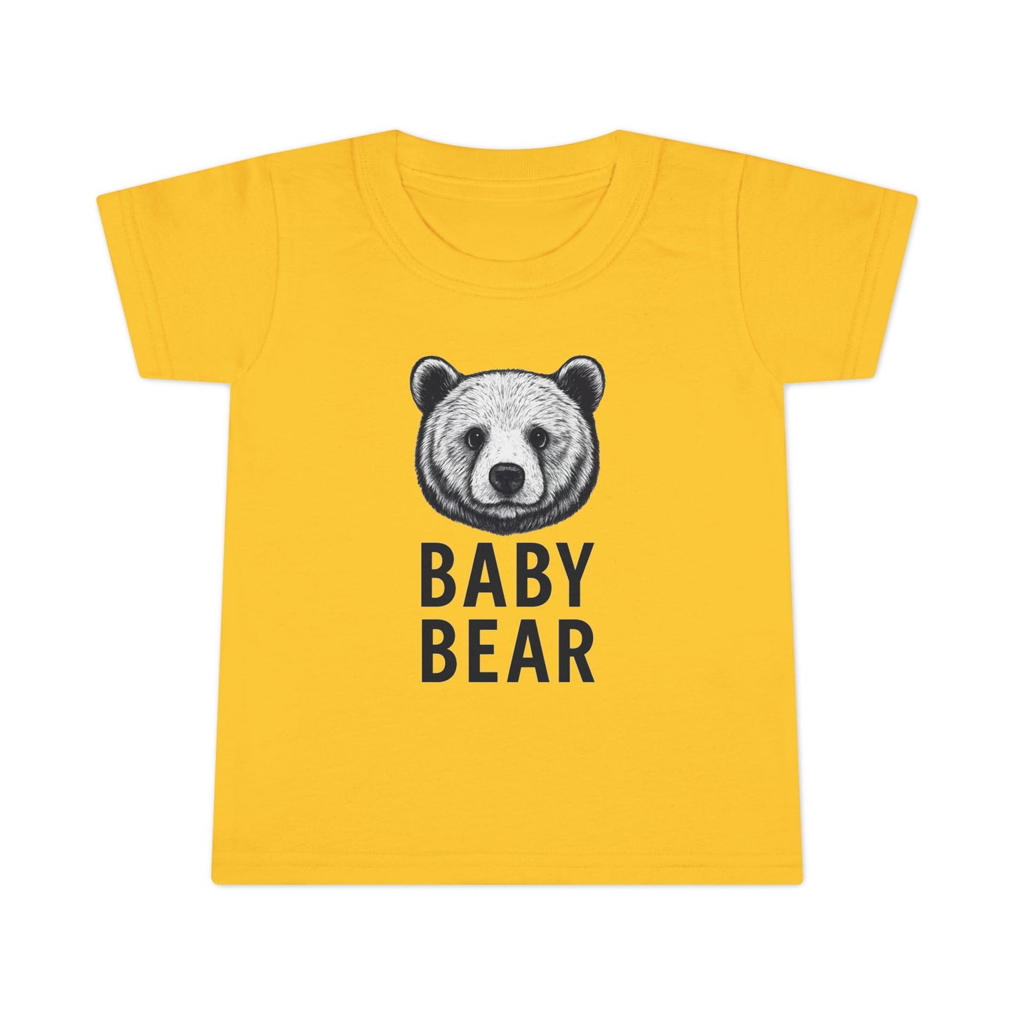 Baby Bear Toddler T-Shirt, Kids Graphic Tee in [Color Name] with sweet bear illustration. Perfect for sibling matching.
