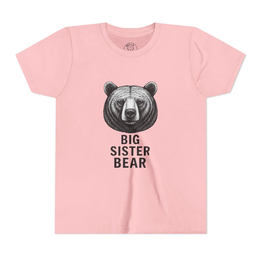 Big Sister Bear Youth Tee — Kids Graphic T-Shirt — view 2