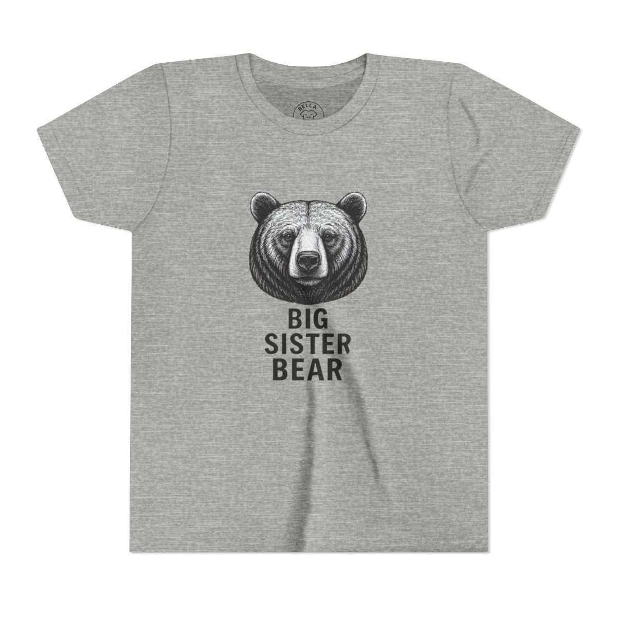 Big Sister Bear Youth Tee — Kids Graphic T-Shirt — view 3