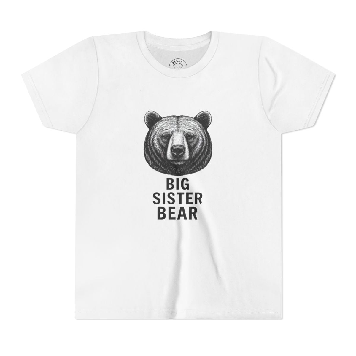 Big Sister Bear Youth Tee — Kids Graphic T-Shirt — view 4