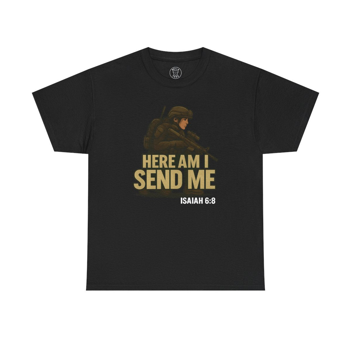 Female Soldier "Here Am I Send Me" T-Shirt (Isaiah 6:8) - Women's Military Christian Gift — view 4