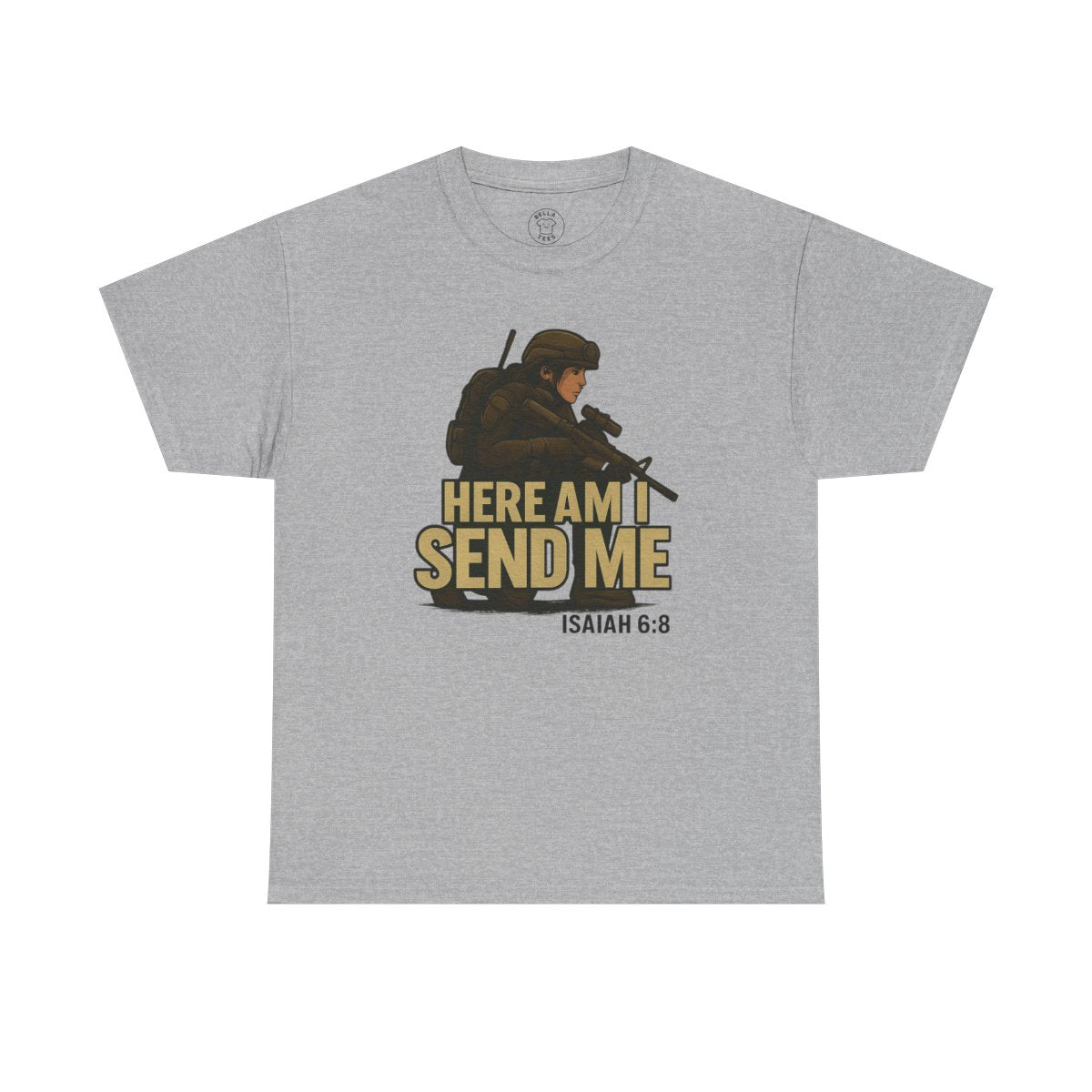 Female Soldier "Here Am I Send Me" T-Shirt (Isaiah 6:8) - Women's Military Christian Gift — view 6