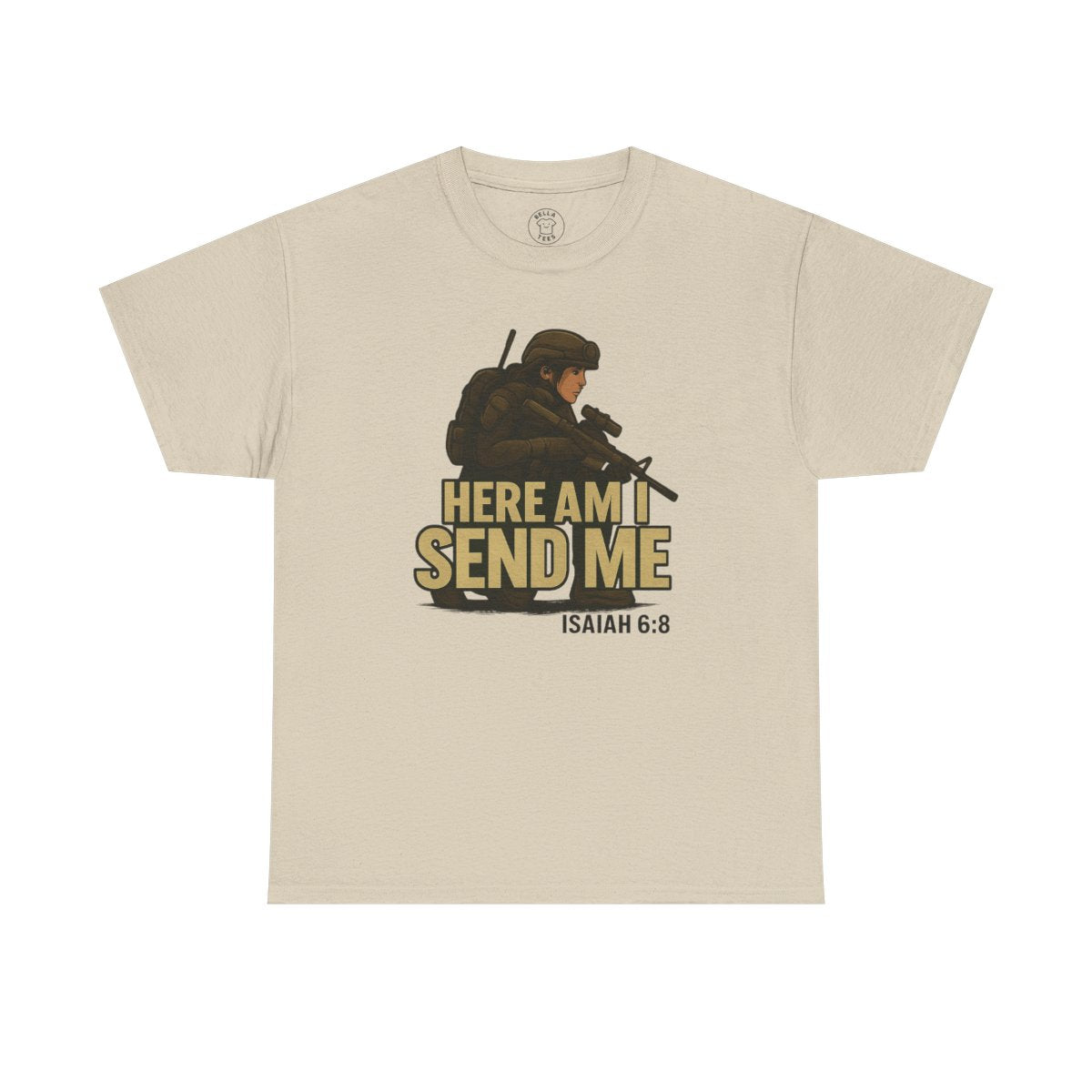 Female Soldier "Here Am I Send Me" T-Shirt (Isaiah 6:8) - Women's Military Christian Gift — view 5