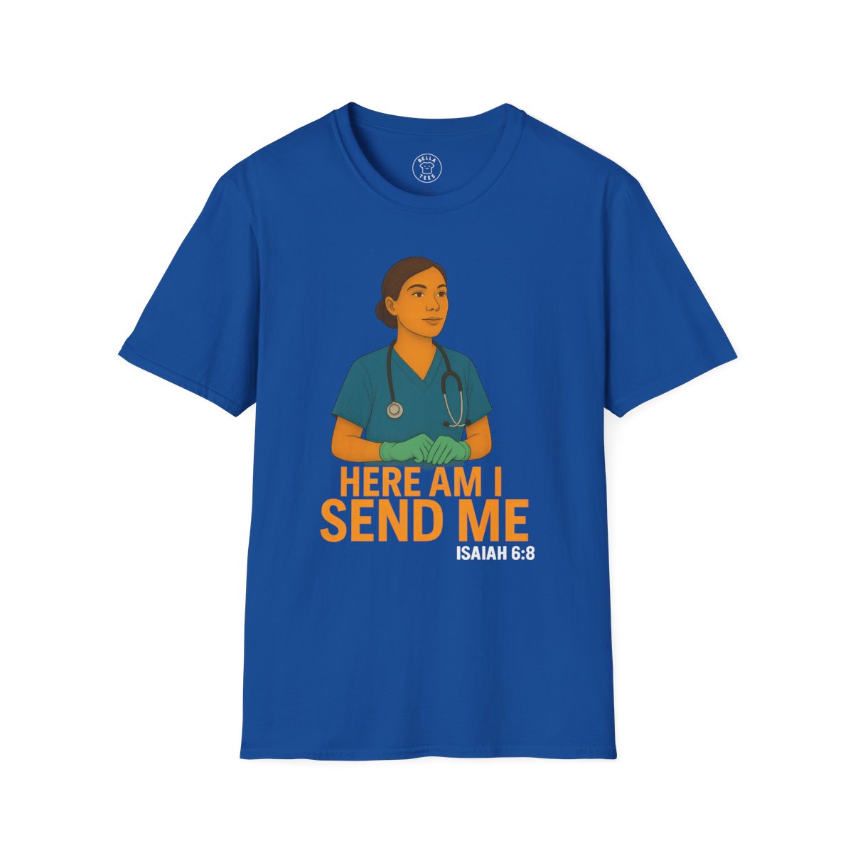 "Here Am I Send Me" Nurse T-Shirt (Isaiah 6:8) — Christian Healthcare Worker Gift — view 5