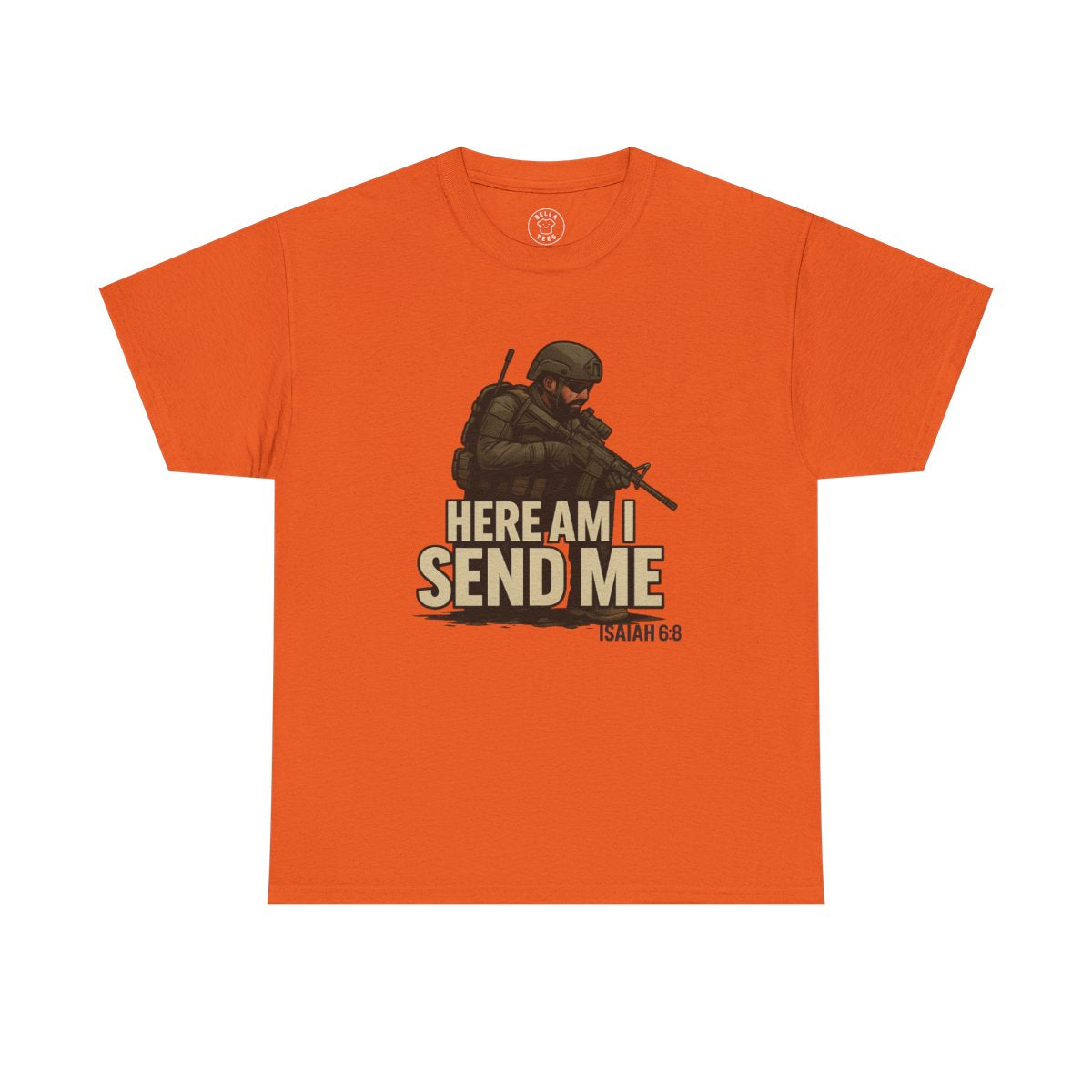 "Here Am I Send Me" T-Shirt (No Back) — Military Christian Scripture (Isaiah 6:8) — view 5