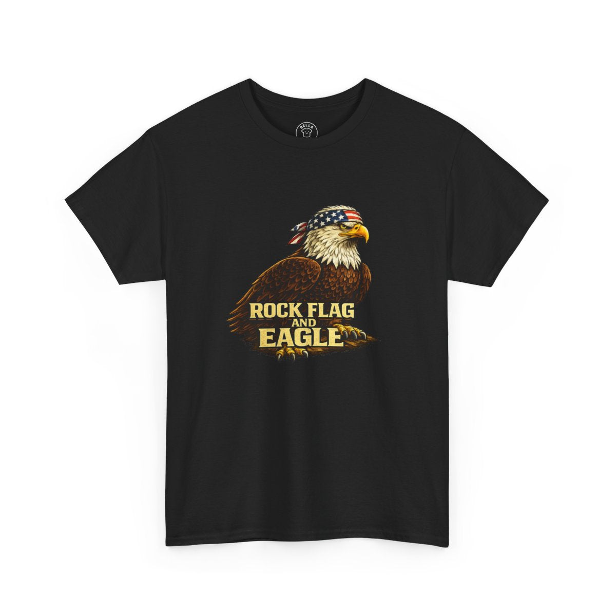 Rock Flag Eagle Patriotic T-Shirt – Bald Eagle American Flag Shirt — color view 4
