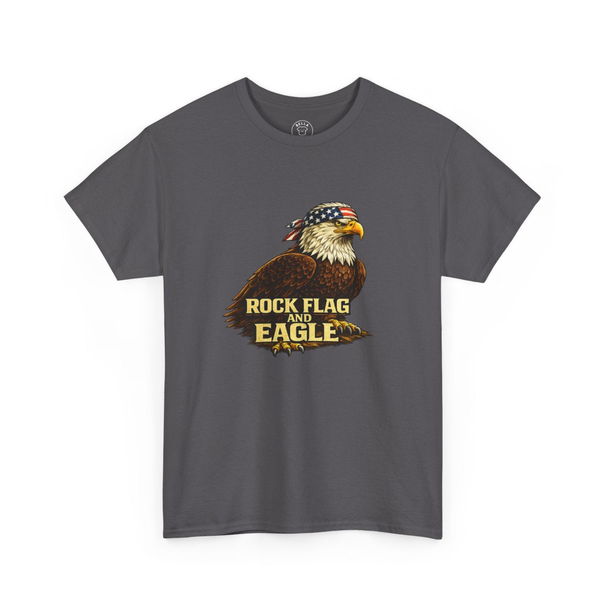 Rock Flag Eagle Patriotic T-Shirt – Bald Eagle American Flag Shirt — color view 3