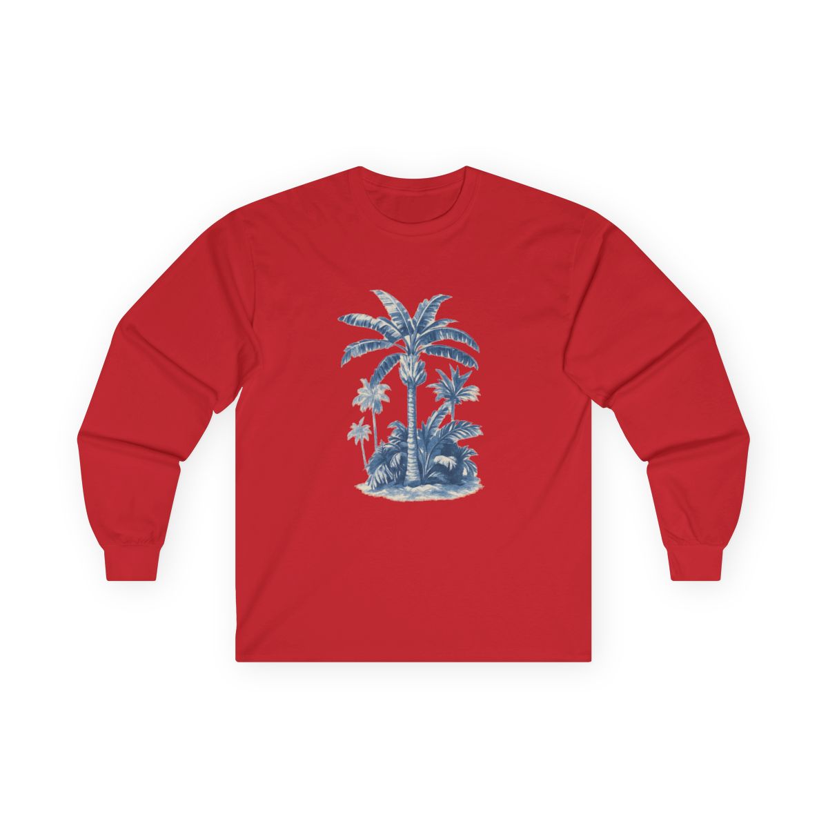 Tropical Palm Tree Long Sleeve Tee — Unisex Beach Shirt — color view 11