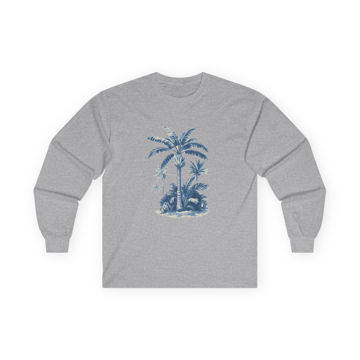 Tropical Palm Tree Long Sleeve Tee — Unisex Beach Shirt — color view 4
