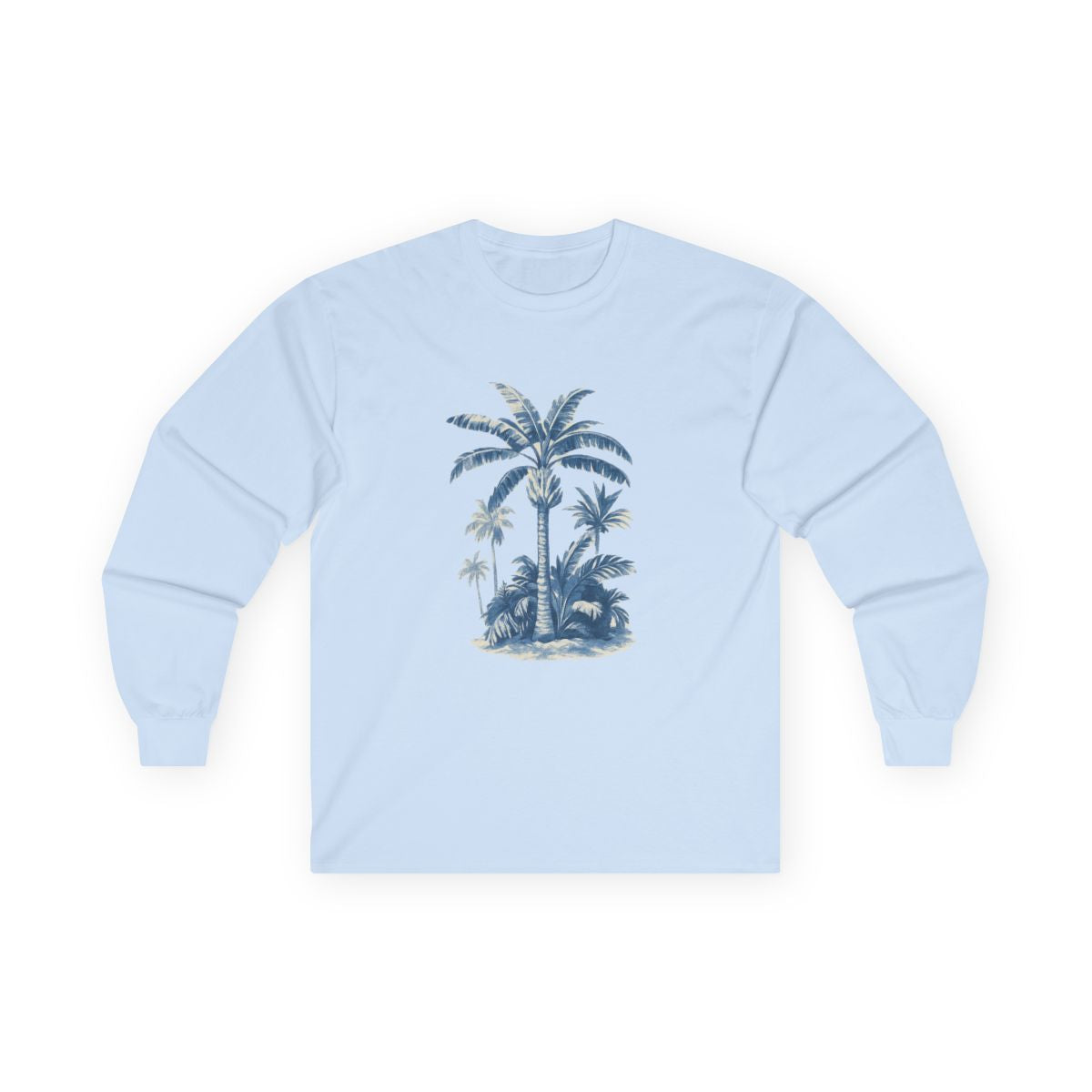 Tropical Palm Tree Long Sleeve Tee — Unisex Beach Shirt — color view 7