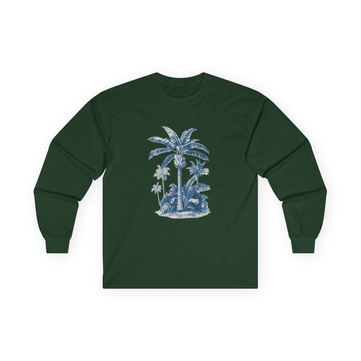 Tropical Palm Tree Long Sleeve Tee — Unisex Beach Shirt — color view 5