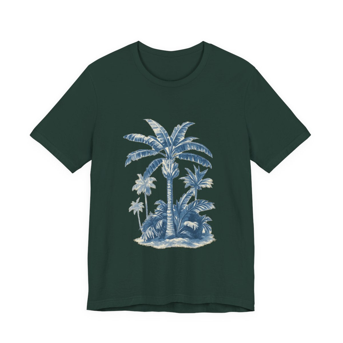Tropical Palm Tree Soft Slim-Fit Unisex Tee — color view 9