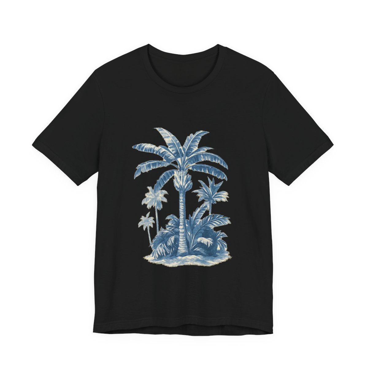 Tropical Palm Tree Soft Slim-Fit Unisex Tee — color view 2