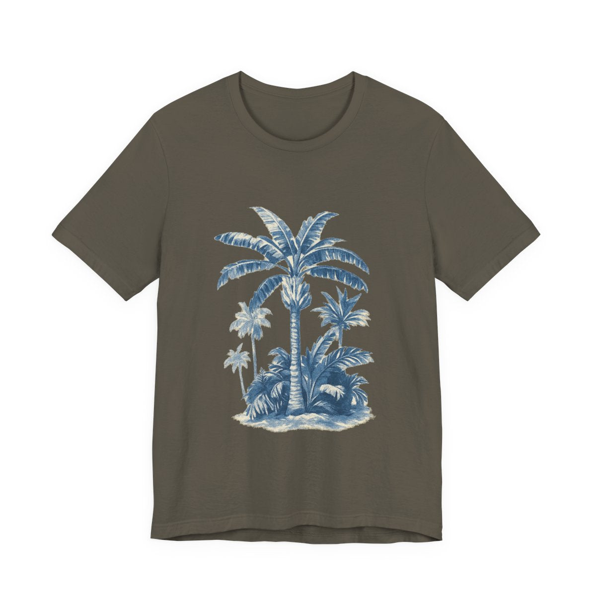 Tropical Palm Tree Soft Slim-Fit Unisex Tee — color view 5