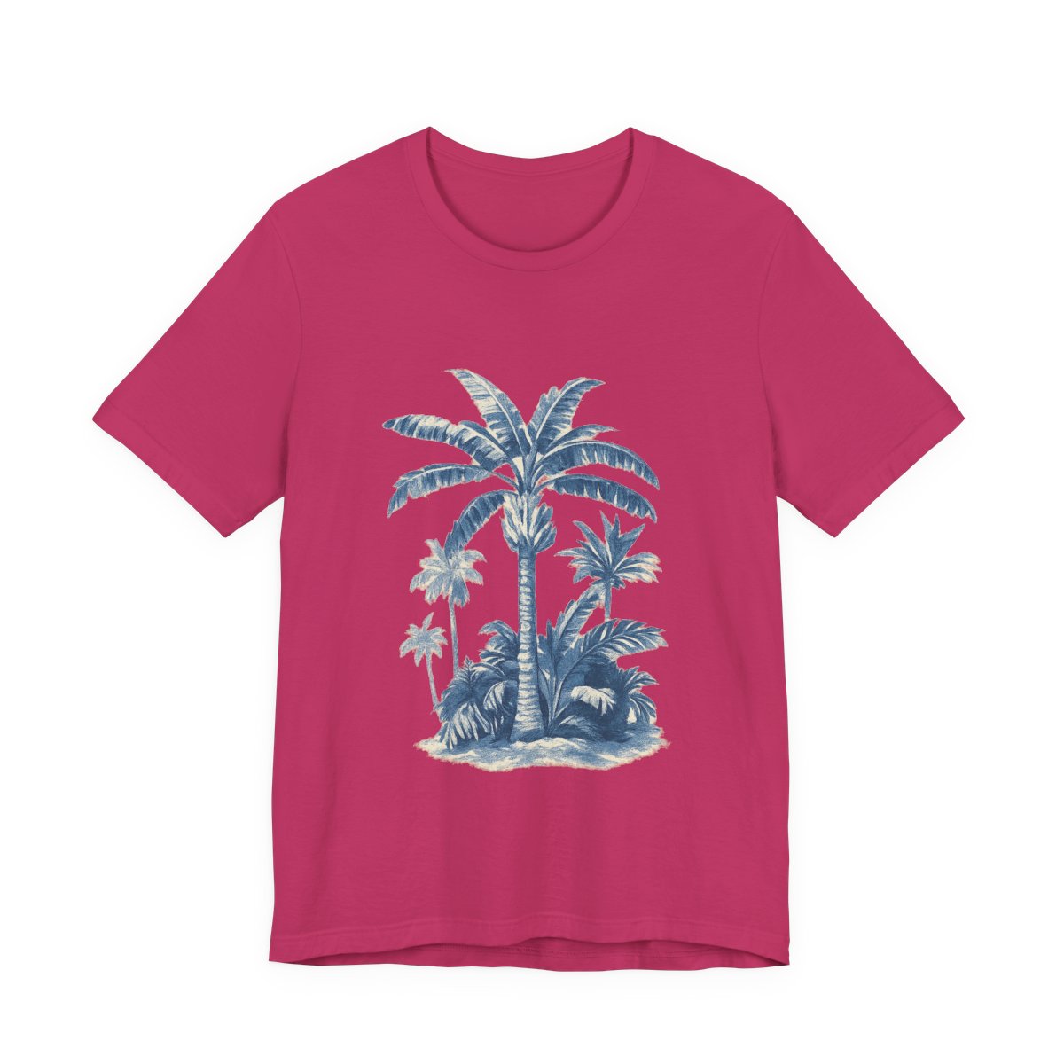 Tropical Palm Tree Soft Slim-Fit Unisex Tee — color view 17