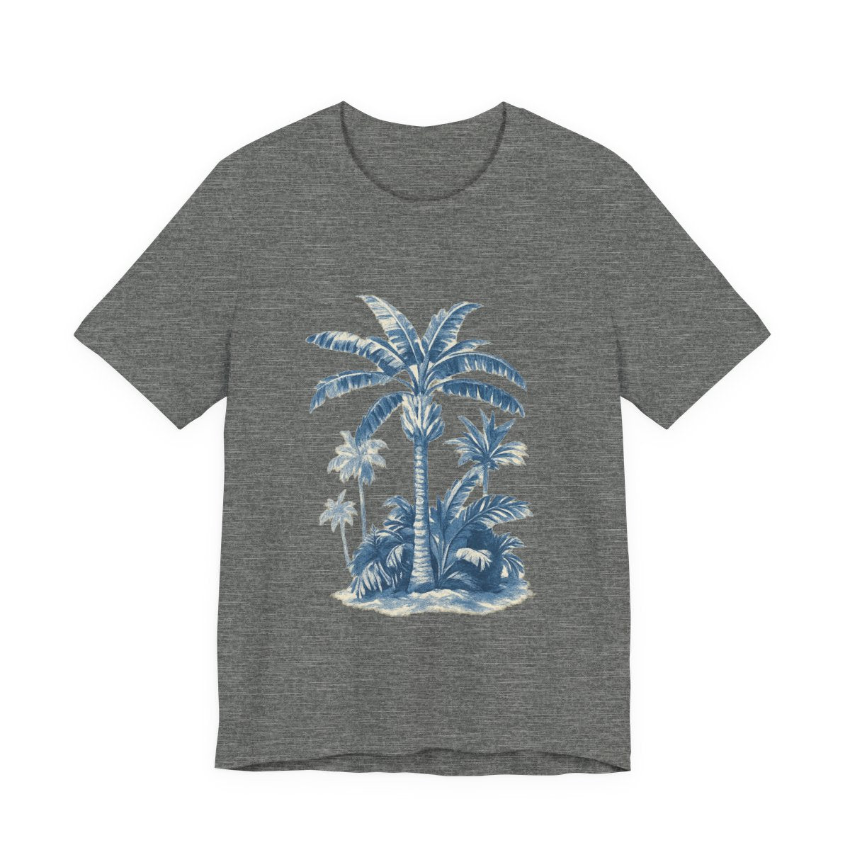Tropical Palm Tree Soft Slim-Fit Unisex Tee — color view 1