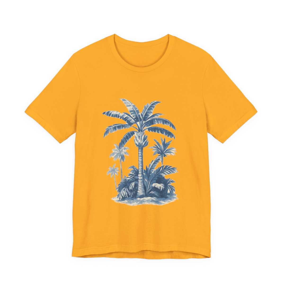 Tropical Palm Tree Soft Slim-Fit Unisex Tee — color view 3