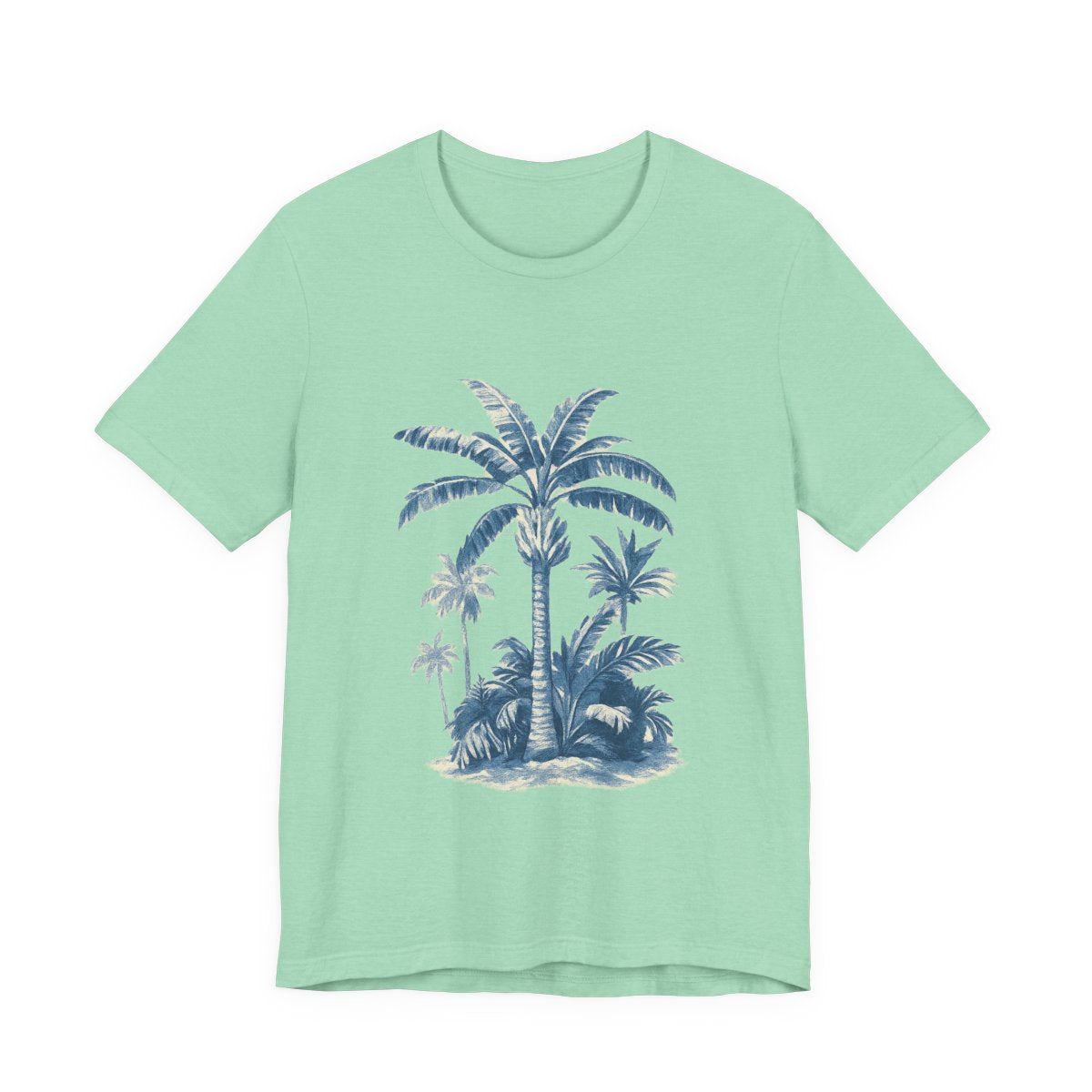 Tropical Palm Tree Soft Slim-Fit Unisex Tee — color view 7