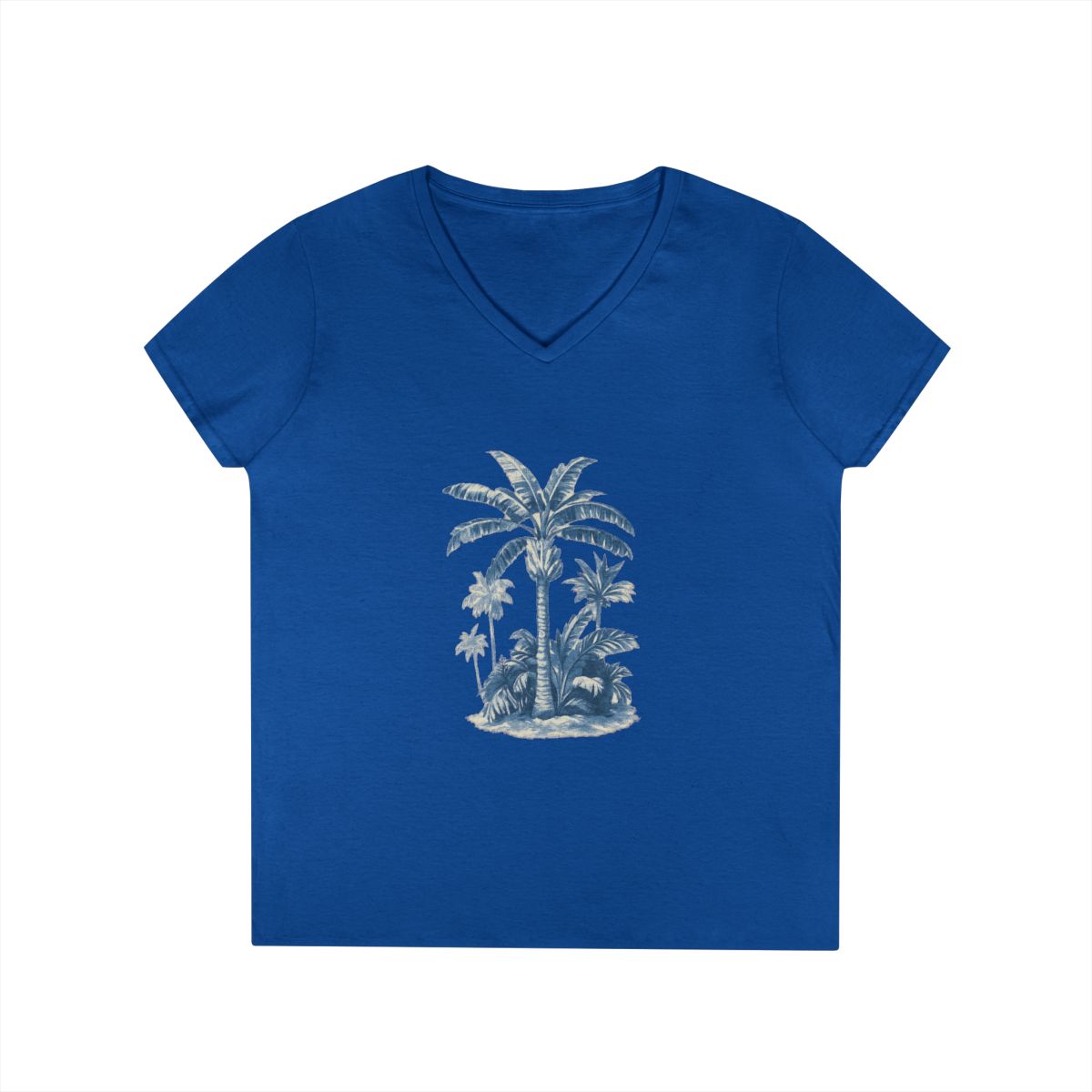Tropical Palm Tree V-Neck Tee — Women's Beach Gift — color view 8