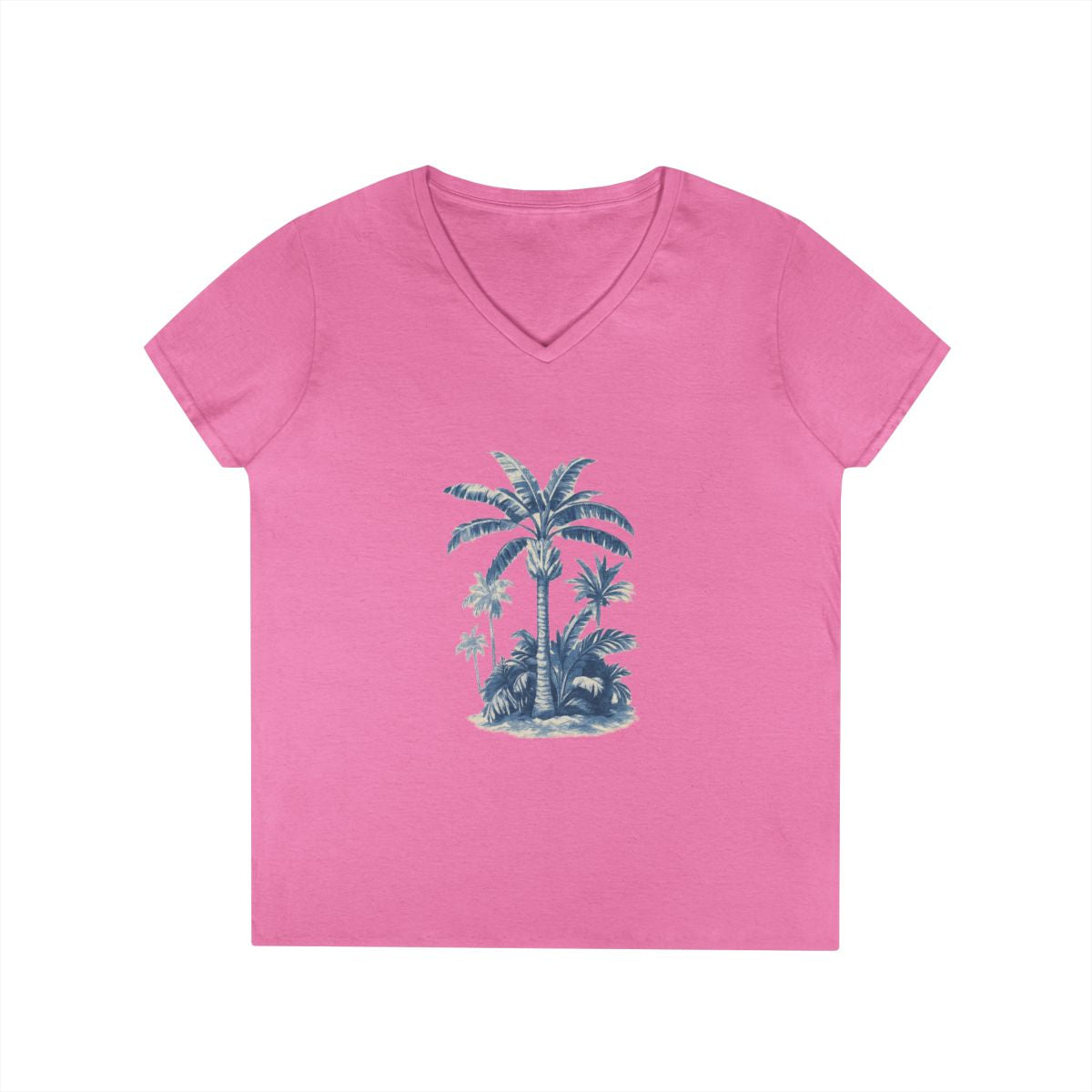 Tropical Palm Tree V-Neck Tee — Women's Beach Gift — color view 12