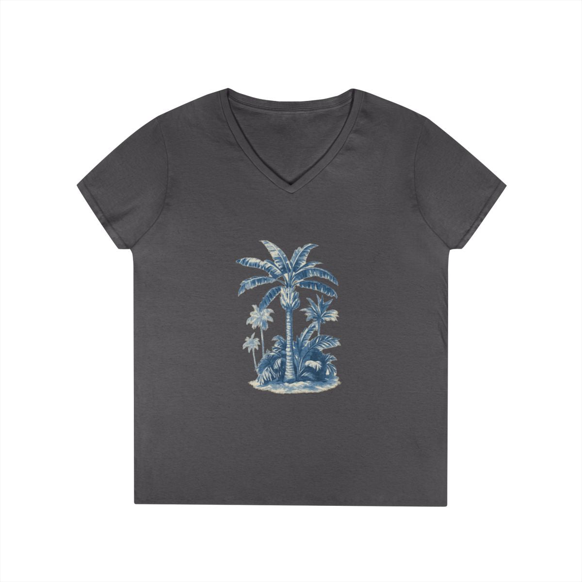 Tropical Palm Tree V-Neck Tee — Women's Beach Gift — color view 7