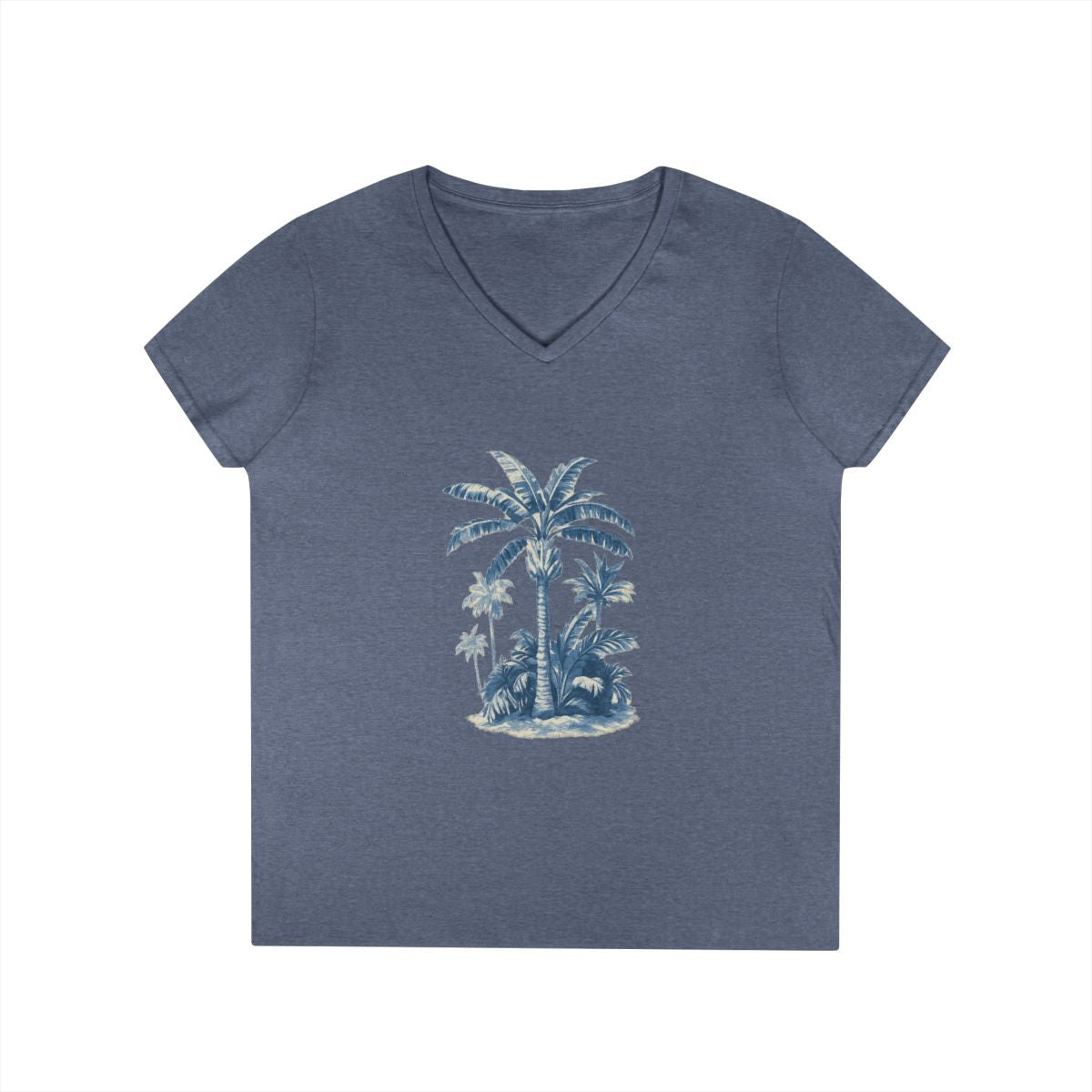 Tropical Palm Tree V-Neck Tee — Women's Beach Gift — color view 10