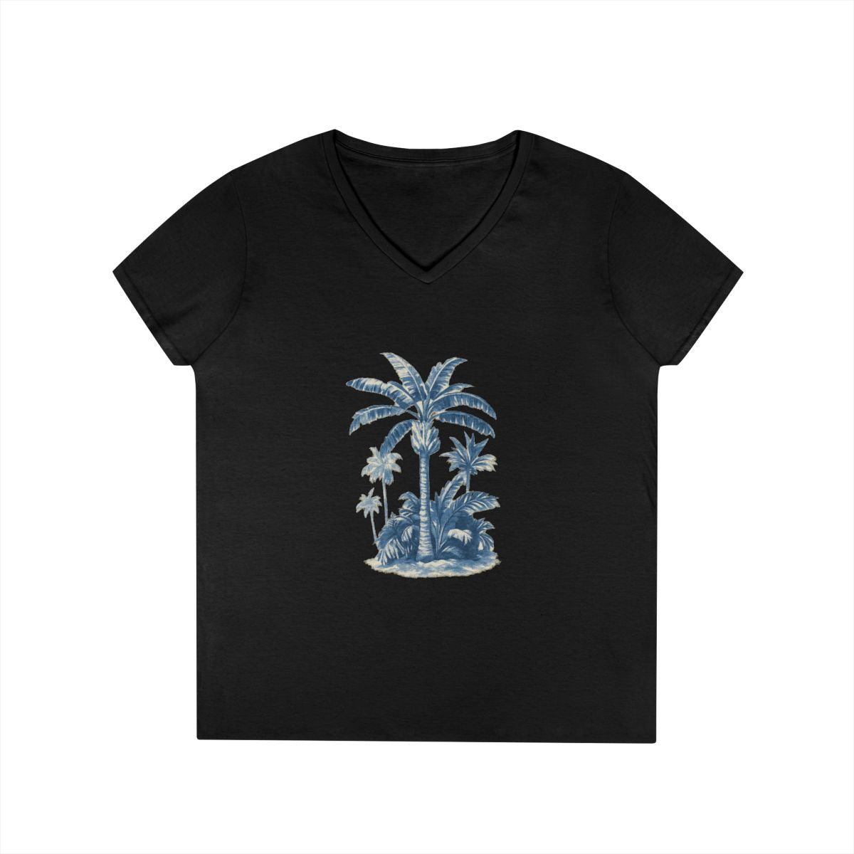 Tropical Palm Tree V-Neck Tee — Women's Beach Gift — color view 3