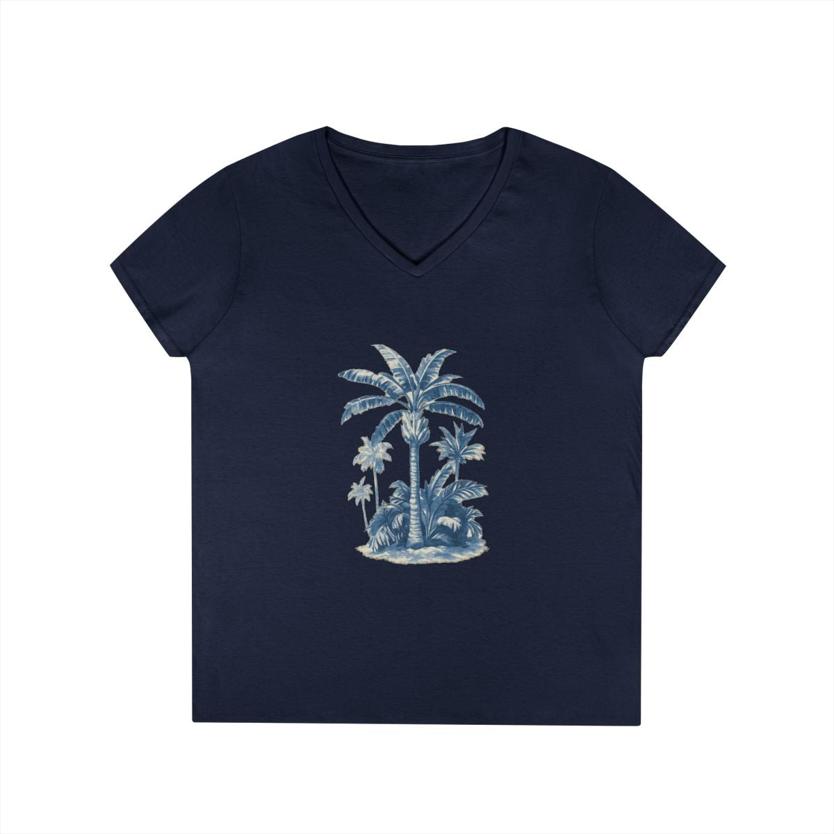 Tropical Palm Tree V-Neck Tee — Women's Beach Gift — color view 9