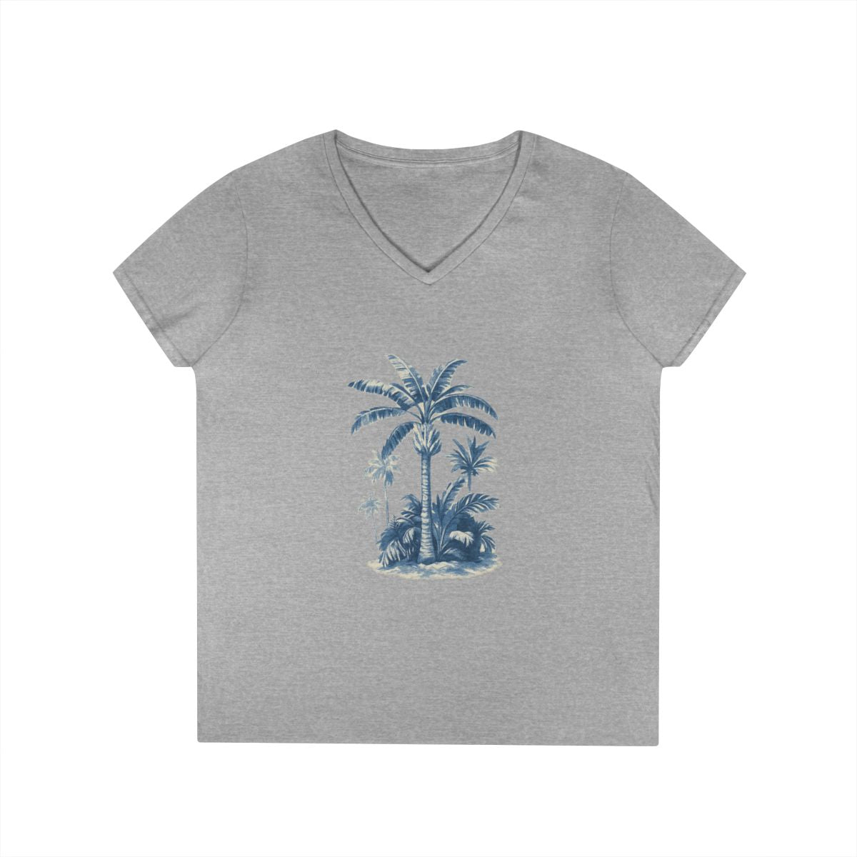Tropical Palm Tree V-Neck Tee — Women's Beach Gift — color view 4