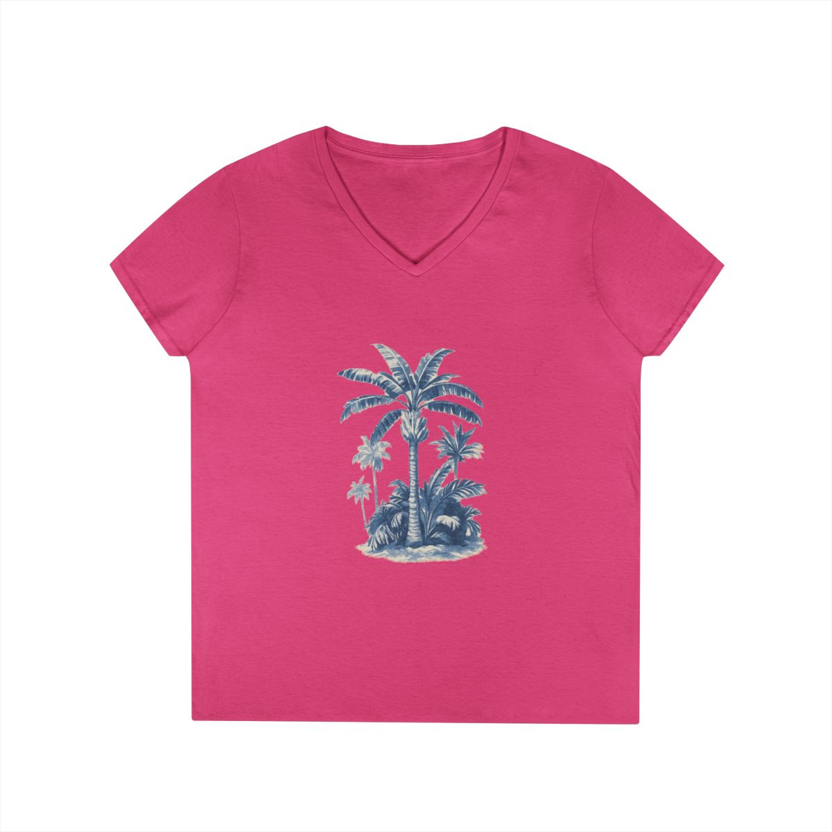 Tropical Palm Tree V-Neck Tee — Women's Beach Gift — color view 13
